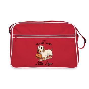 Dachshund Fantôme Citrouille d’Halloween - Sac Retro - rouge/blanc - Devant