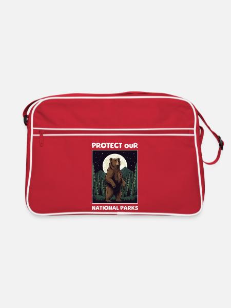 Bear Protect Parks - Retro Tasche - Rot/Weiß