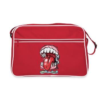 Klappergebiss - Retro Tasche - Rot/Weiß - Vorne