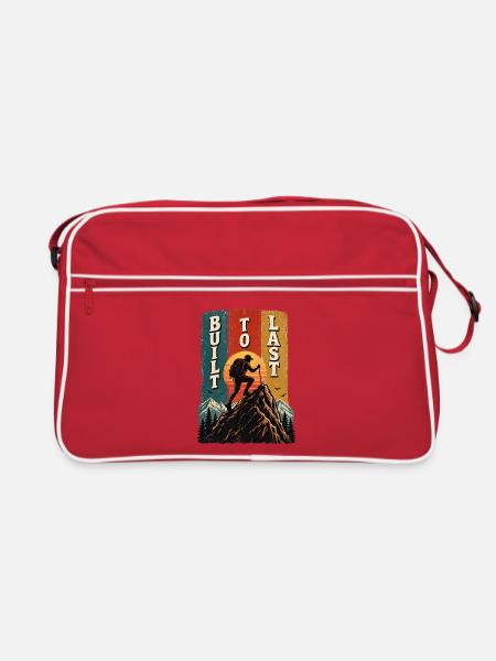 Built to Last Hiking Vintage Retro Mountain Shirts - Retro Tasche - Rot/Weiß