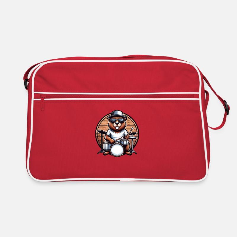 Beaver Drummer Baguettes de rongeur Sac Retro