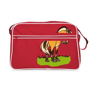 Cheval fjord souriant - Sac Retro - rouge/blanc - Devant