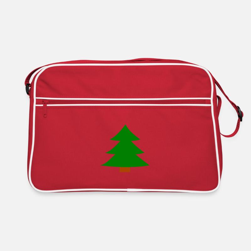 Weihnachtsbaum Silhouette - Retro Tasche - Rot/Weiß