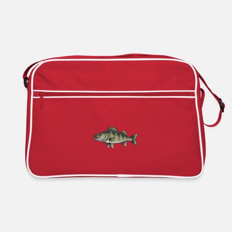 Zander Raubfisch Angeln Retro Tasche