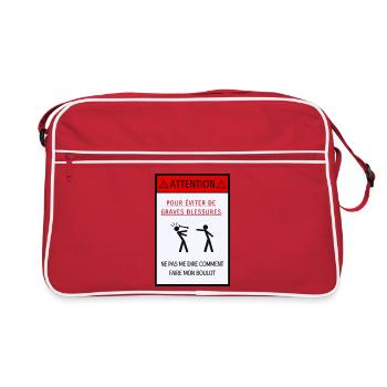 Ne pas me dire comment faire mon boulot [affiche] - Sac Retro - rouge/blanc - Devant