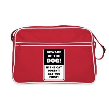 Beware Of The Dog! - Retro Bag - red/white - Front