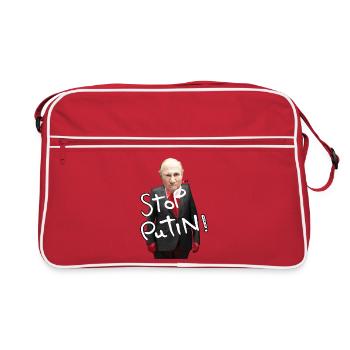 Motif de protestation contre Arrêter Poutine - Sac Retro - rouge/blanc - Devant