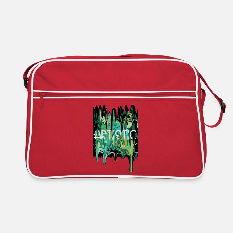Kunstkunst coulure - Retro Tasche - Rot/Weiß