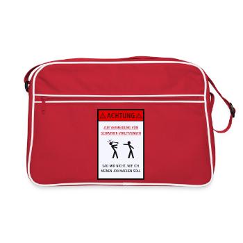 Ne me dis pas comment faire mon travail [allemand] - Sac Retro - rouge/blanc - Devant