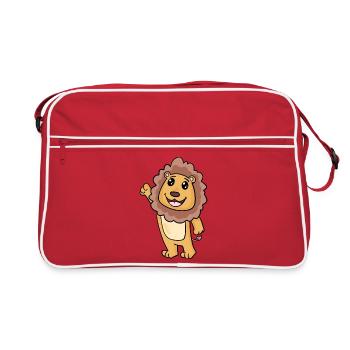 Motif de lion pour les enfants - Sac Retro - rouge/blanc - Devant