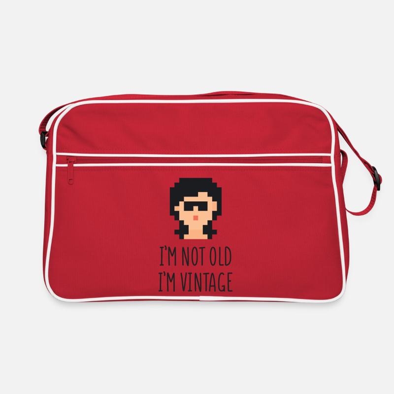 Ich bin nicht alt Ich bin Vintage - Retro Tasche - Rot/Weiß