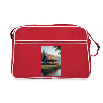 Charming lakeside cabin - Retro Bag - red/white - Front