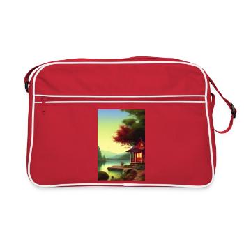 Charming lakeside cabin - Retro Bag - red/white - Front