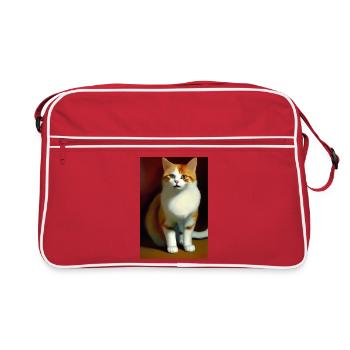 Cat Image - Retro Bag - red/white - Front