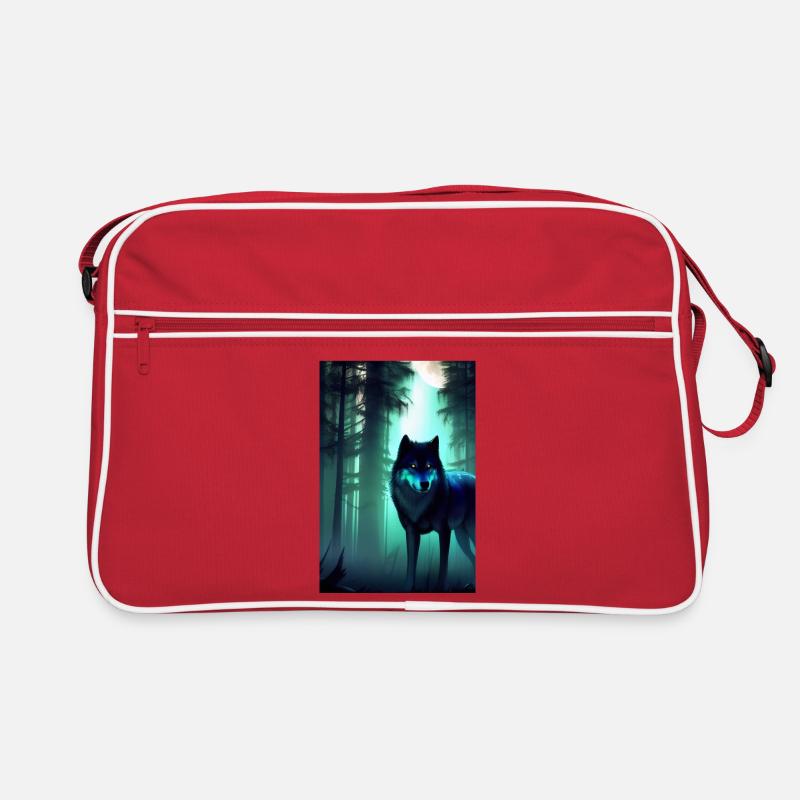 Wolf in the forest Retro Bag