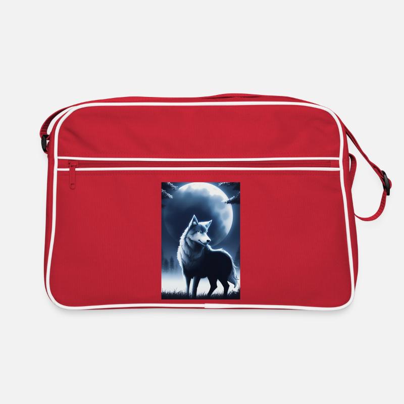 Wolf and Moon Retro Bag
