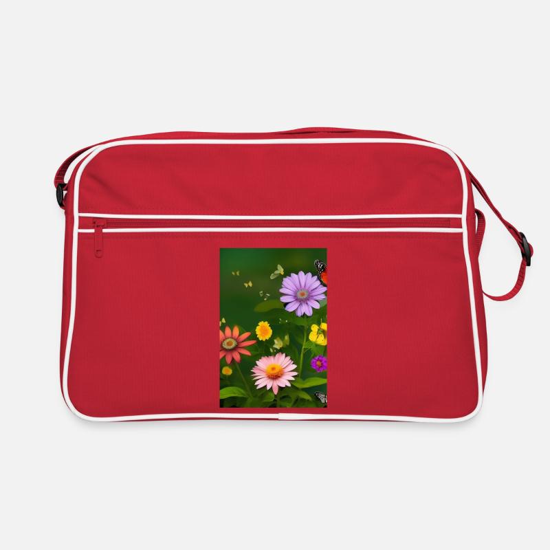 Fleurs et papillon Sac Retro