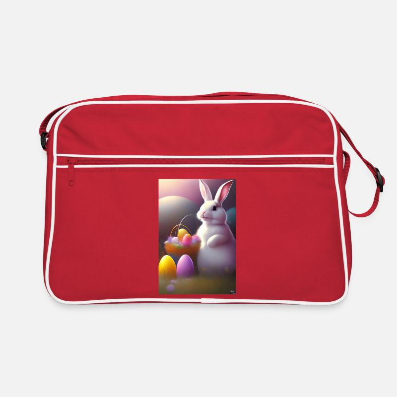 Lapin de Pâques avec œufs de Pâques Sac Retro