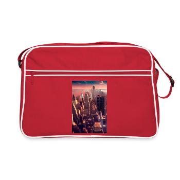 Horizon de la ville de New York - Sac Retro - rouge/blanc - Devant