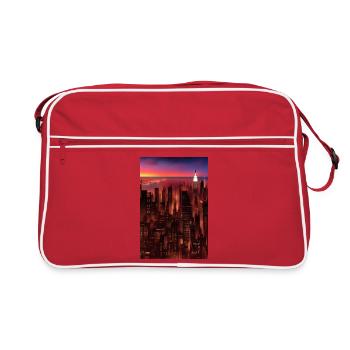 Horizon de la ville de New York - Sac Retro - rouge/blanc - Devant