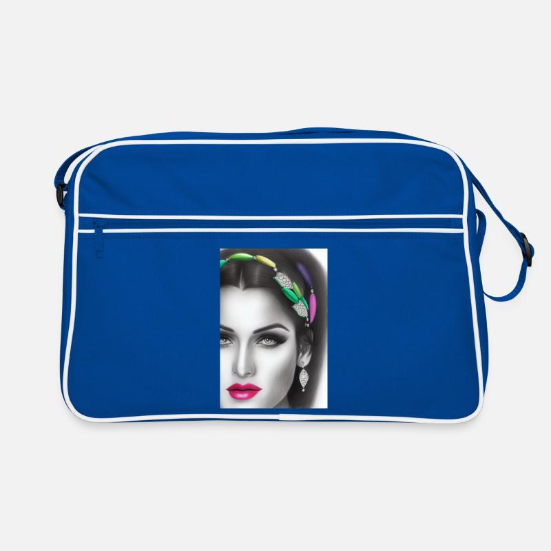 Frau mit Schmuck Retro Tasche