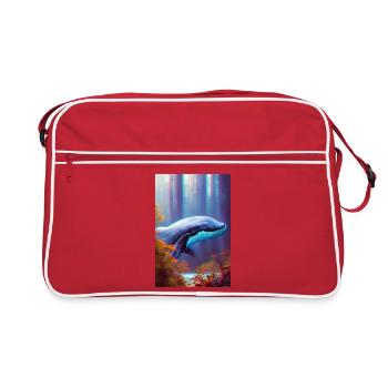 Whale in the Forest Surrealism - Retro Bag - red/white - Front