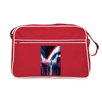 Art futuriste de la ville arc-en-ciel - Sac Retro - rouge/blanc - Devant