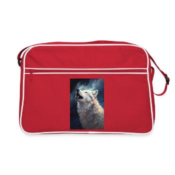 Loup blanc hurlant - Sac Retro - rouge/blanc - Devant