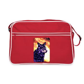 Lila Wolf - Retro Tasche - Rot/Weiß - Vorne