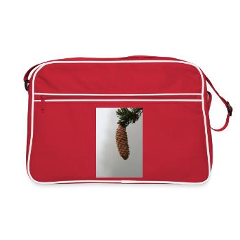 POMMES DE PIN DANS LA BRUME MATINALE - Sac Retro - rouge/blanc - Devant