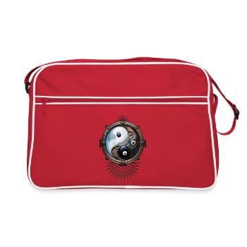 Élégant signe yin yang de style steampunk. - Sac Retro - rouge/blanc - Devant