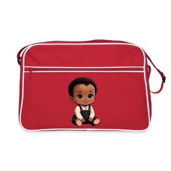 Bébé de dessin animé mignon et heureux - Sac Retro - rouge/blanc - Devant