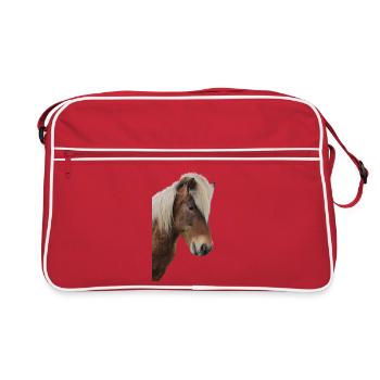 Horses T-shirt Gift Rider - Retro Bag - red/white - Front