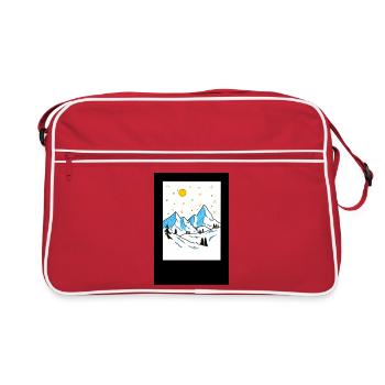 Mountain landscape in sunlight - Retro Bag - red/white - Front