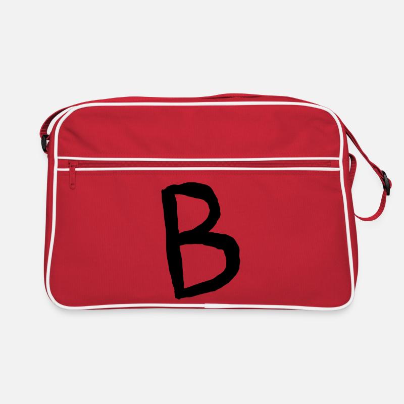 Buchstaben B - Retro Tasche - Rot/Weiß