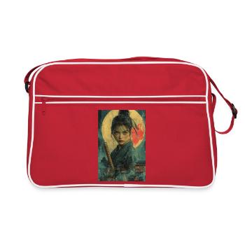 Moonlight Samurai in Asian Style - Retro Bag - red/white - Front