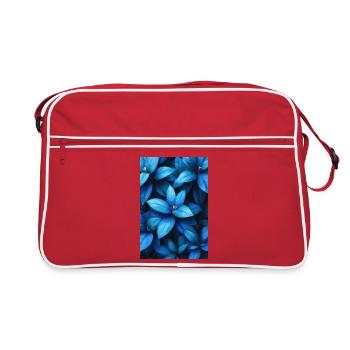 Tissage feuillu bleu cobalt - Sac Retro - rouge/blanc - Devant