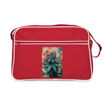 Art de feuilles de cannabis graffiti - Sac Retro - rouge/blanc - Devant