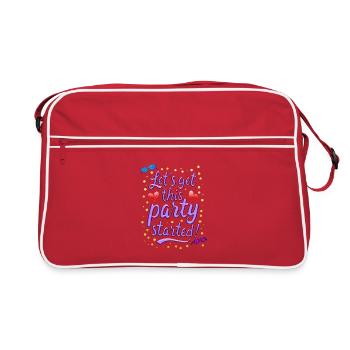 Lets get this party started - Retro Bag - red/white - Front