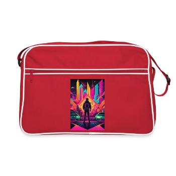 Neon Frontier Astronaut in Neon City - Retro Bag - red/white - Front
