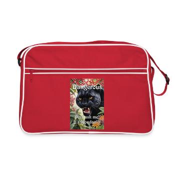 Gefährlicher Panther im Urwald Humor Montag Büro - Retro Tasche - Rot/Weiß - Vorne