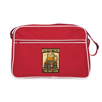 Hopfen-Gott der Anbetung - Retro Tasche - Rot/Weiß - Vorne