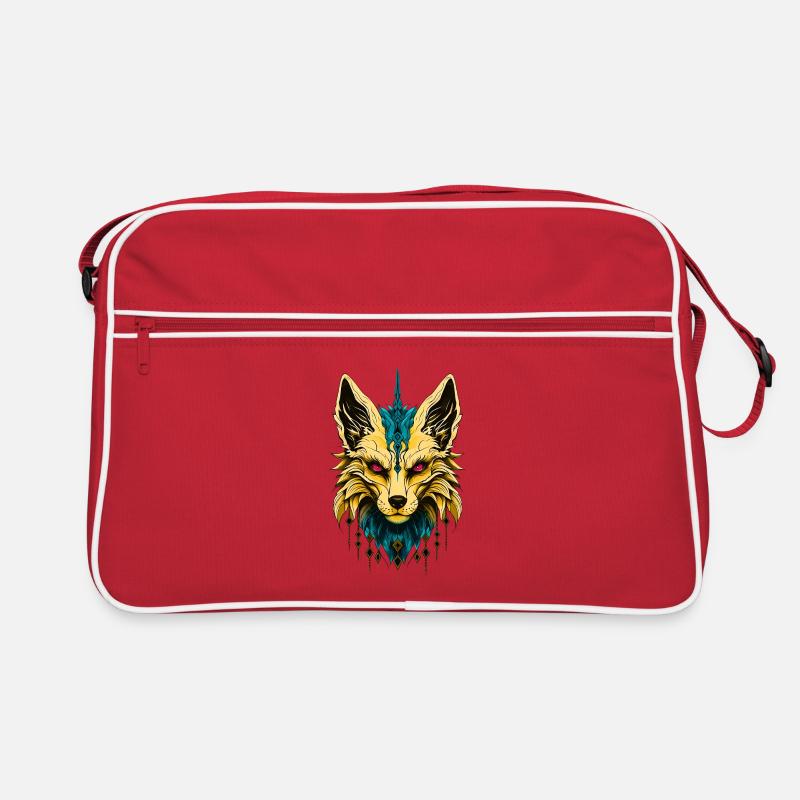 The mystical fox head, noble and mysterious. Retro Bag