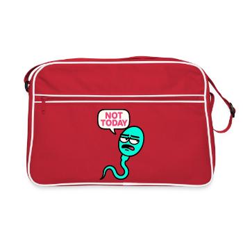 Illustration expressive de serpent au visage triste - Sac Retro - rouge/blanc - Devant