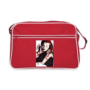 Artistic expression of a rebellious young woman - Retro Bag - red/white - Front