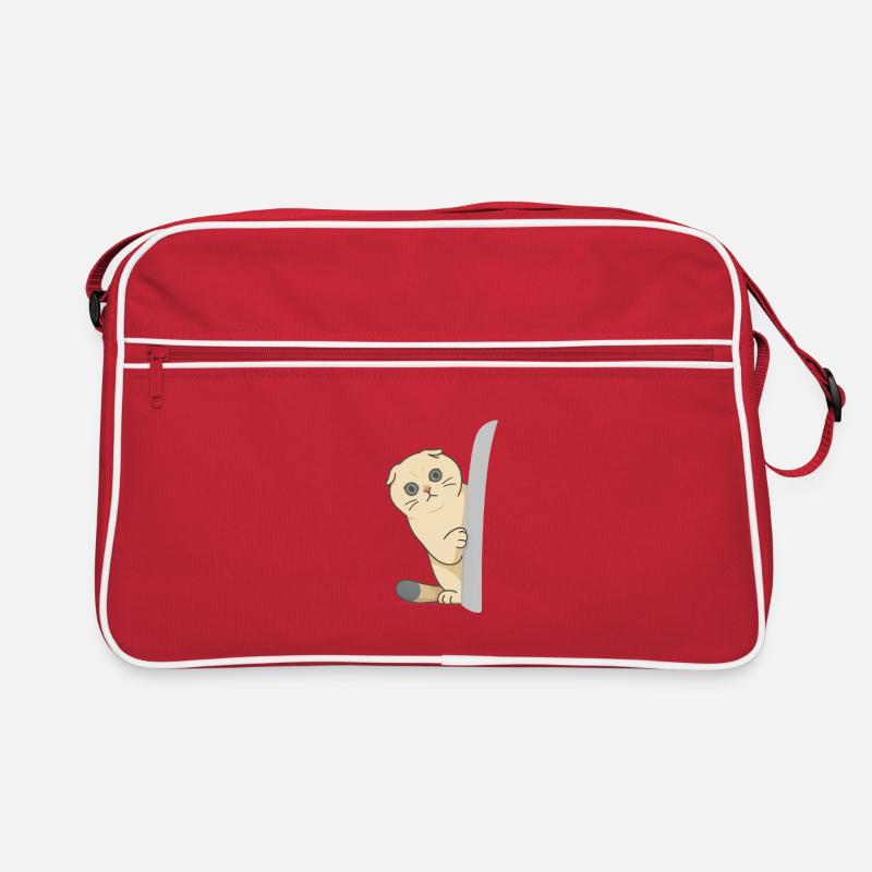 chat mignon attendant devant la porte Sac Retro