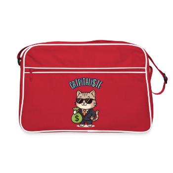 CATPITALISTE - Humour chat kawaii - Sac Retro - rouge/blanc - Devant