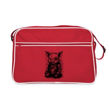 Cochon cybernétique - Sac Retro - rouge/blanc - Devant