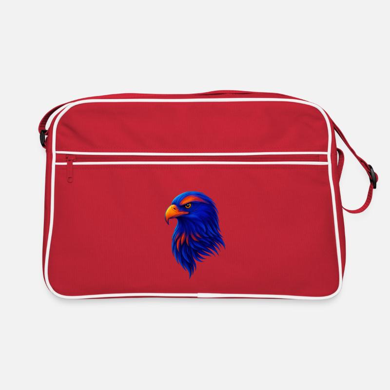 Farbiger Adler im Neonstil Retro Tasche