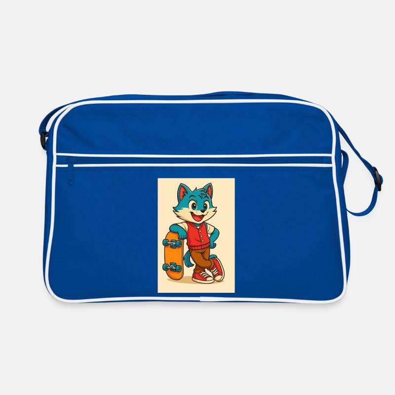 Scooter Fox mit Skateboard Retro Tasche
